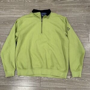 Callaway Golf Quarter Zip Pullover‎ Green Long Sleeve Men's Large classic golf